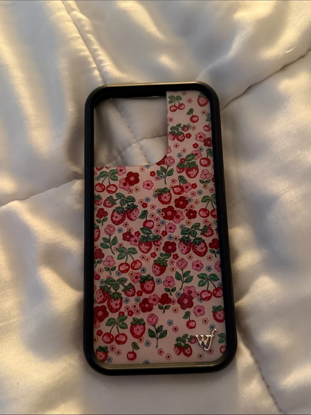 Wildflowers Pink Strawberry Floral iPhone 16 pro case